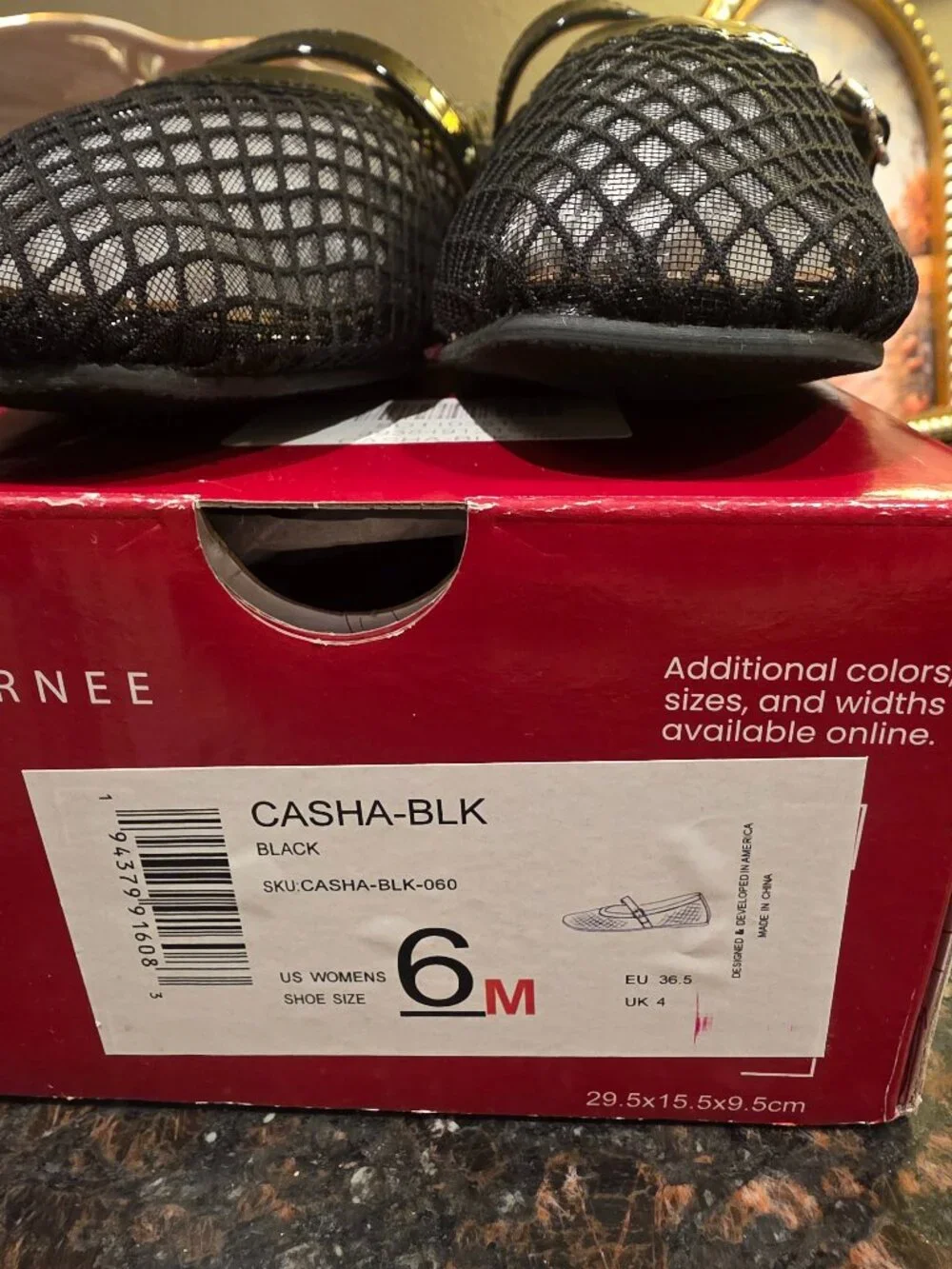 Journee Casha Mesh Mary Jane Flats - Size 6 - Black - New in Box